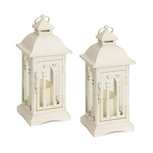Melrose Ovory Metal Lantern with LED Candle (Set of 2) - 1 of 3