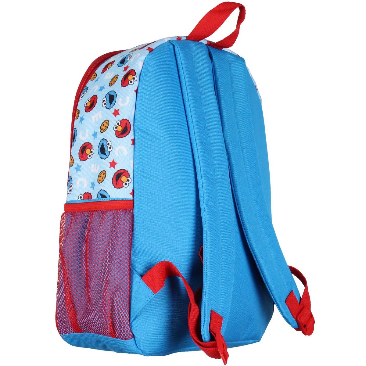 Sesame Street Backpack for Kids Cookie Monster and Elmo 3-Piece Lunchbox Pencil Case School Travel Book Bag - thumbnail 3