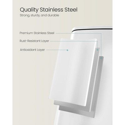 8-Gallon Cloud White Stainless Steel Kitchen Trash Can