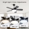 42 inch Ceiling Fans Light Kits with Remote Control Dimmable LED Reversible Noiseless Farmhouse Ceiling Fan for Bedroom Indoor/Outdoor - 2 of 4