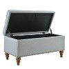 CAVINAS Modern Pull-Open Top Rectangular Ottoman Bench with Storage,Linen Button Tufted Ottoman for Living Room - 3 of 4