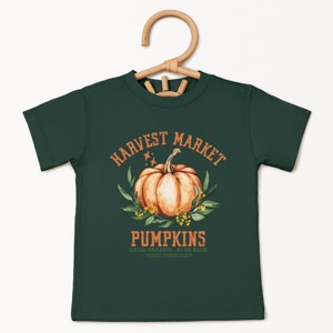The Juniper Shop Harvest Market Pumpkins Local Organic Toddler Short Sleeve Tee - 3T - Forest - 1 of 4