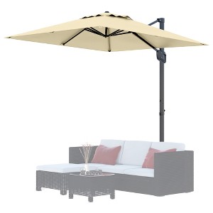 10ft Large Cantilever Patio Umbrella - 360° Rotating, Aluminum Outdoor Shade for Garden, Deck, Pool - 1 of 4