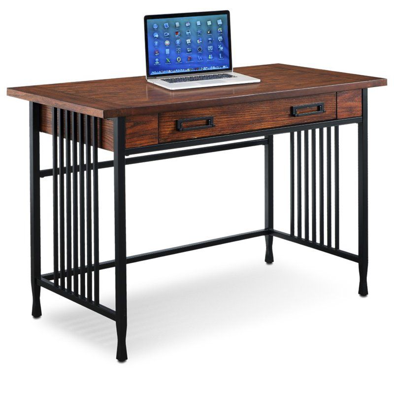 Leick Ironcraft Computer Desk in Mission Oak, 3 of 6