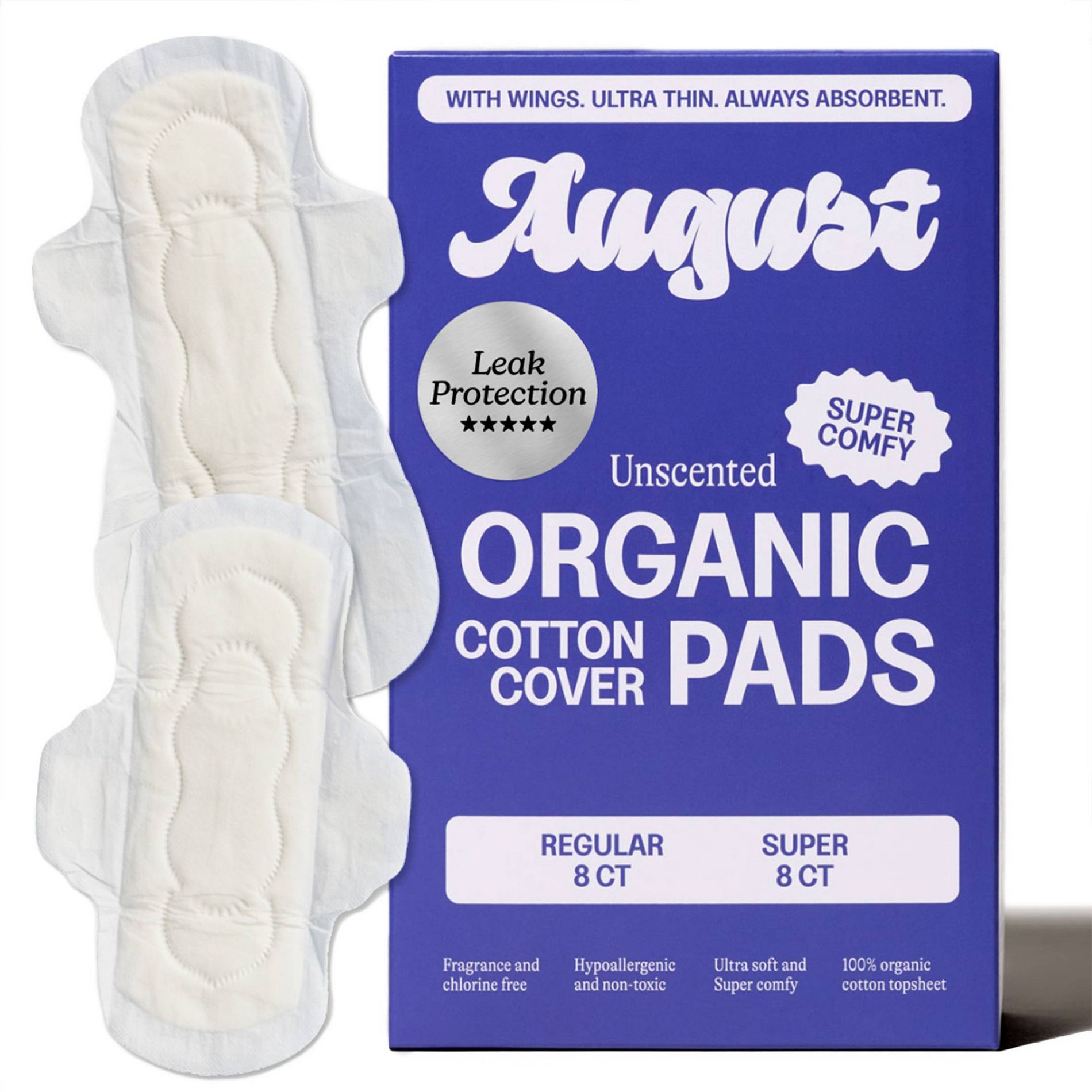 Its August Organic Combo Regular and Super Pads - 16ct