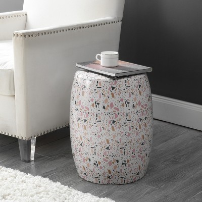 Chiara White Terrazzo Ceramic Garden Stool