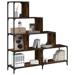 vidaXL Bookcase 4-Stair Smoked Oak 54.7 in.x13.2 in.x58.7 in. Engineered Wood - 1 of 4