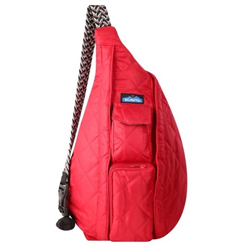 KAVU Rope Puff Bag Sling Crossbody Backpack Scarlet