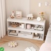 6 Cubes Wooden Kids Bookshelf with Drawer - Toy Storage Organizer for Playroom, Classroom, Nursery & Kids’ Room - 3 of 4