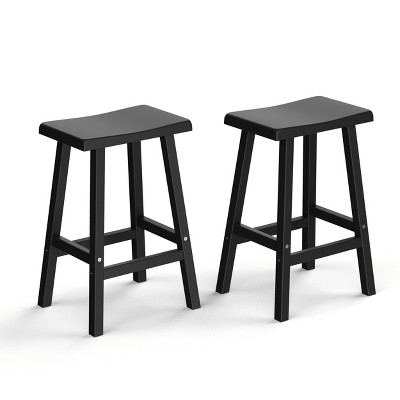 Dolonm 2-Pack Bar Stools for Counter Height 24", Recycled Resin, Anti-Slip, 300lb Capacity, Easy Assembly for Kitchen/Outdoor/Home Bar