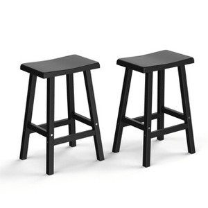Dolonm 2-Pack Bar Stools for Counter Height 24", Recycled Resin, Anti-Slip, 300lb Capacity, Easy Assembly for Kitchen/Outdoor/Home Bar - 1 of 4