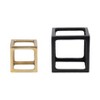 Decorative Objects Metal Wood Aluminum Modern Open Cube Design for Home Office Bedroom Living Room Display Accents Set of 2 - 7", 5" Black & Gold - 2 of 4