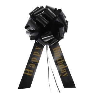 Unique Bargains Waterproof Lightweight Durable Indoor and Outdoor Use Gift Wrapping Bow Ribbon 20 Inch Black - 1 of 4