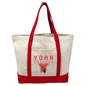 York College Primary Logo Canvas Tote Bag With External Pocket, Reusable Shoulder Bag for Shopping, School, Beach - 1 of 4