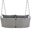 Suki 2-Seater All-Weather Wicker Hanging Porch Swing with Cushions, Patio Swing with Ropes, Outdoor Furniture - Maison Boucle - 3 of 4