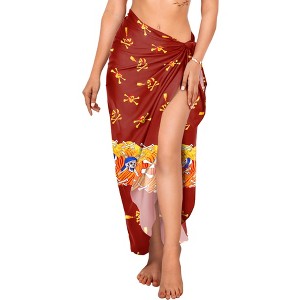 LA LEELA Women's Beachwear Bikini Wrap Bathing suit Pirates Skull Beach Wraps Sarong Coverupss Cover Up - 1 of 4