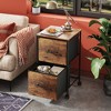 GALAXHERO Filing Cabinet 2 Drawer Mobile Printer Stand for Home Office, Vertical File Cabinet, Fits A4 Size, Rustic Brown Wood Grain - 4 of 4