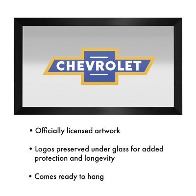 Chevrolet Super Service Black Framed Rectangular Wall Mirror