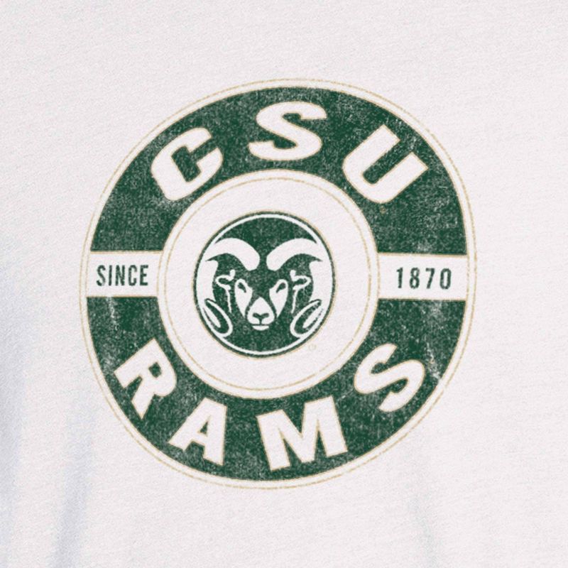 NCAA Colorado State Rams Men&#39;s White Biblend T-Shirt, 3 of 4