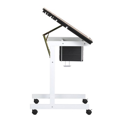Deluxe White Maple 40'' Craft Station with Adjustable Top & Storage