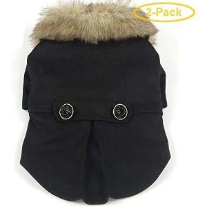 Pet Life Buttoned 'Coast-Guard' Fashion Faux-Fur Collared Wool Pet Coat - 1 of 1