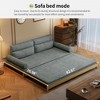 Luck Live 82.67 in. futon sleeper sofa Stackable sofa bed, removable and washable cotton and linen fabric - 2 of 4
