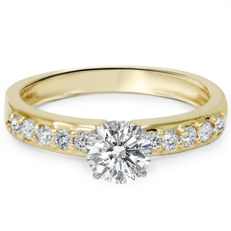 Pompeii3 1ct Yellow Gold Diamond Engagement Ring 14K, 4 of 6