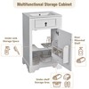 Mshliw Freestanding 20" Bathroom Cabinet with Ceramic Basin, Undermount Sink, Door Rack & Faux Drawer Design - 3 of 4