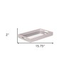 HomeRoots 16" White Shagreen and Mirror Tray - 3 of 4