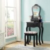 Tangkula Vanity Mirror Makeup Dressing Table Set w/ Stool Drawer Wood Desk - 2 of 4