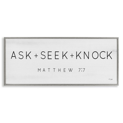 Stupell Industries Ask Seek Knock Minimal Scripture, 30" x 13"