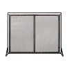 CENGHU Modern Single Panel Iron Fire Screen Wrought Iron Fireplace Safety Screen Decorative Scroll Spark Guard Cover - 3 of 4