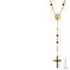 Steeltime 32" two tone 18k gold plated stainless steel and black ip rosary necklace - 3 of 4