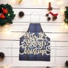 Unique Bargains Christmas Aprons Linen Dark Blue Black Beige White 21.65"x26.77" 1 Pcs - 2 of 4