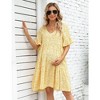 Women's Maternity Casual Dress  Flowy Floral Print, Ruffle leeves - 4 of 4