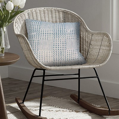Anybear 18x18 Aztec Blue White Cotton Cushions