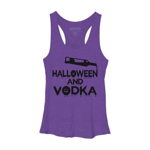 Women's Design By Humans Halloween and Vodka By melcu Racerback Tank Top - 1 of 3