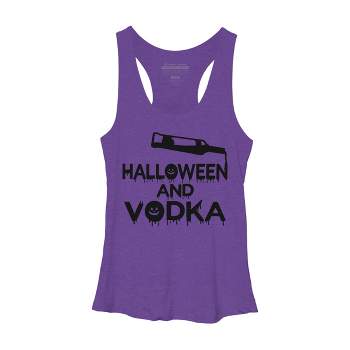 Women's Design By Humans Halloween and Vodka By melcu Racerback Tank Top