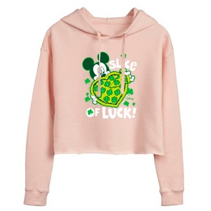 Women's - Disney - Slice Of Luck Cropped Graphic Hoodie - 1 of 3