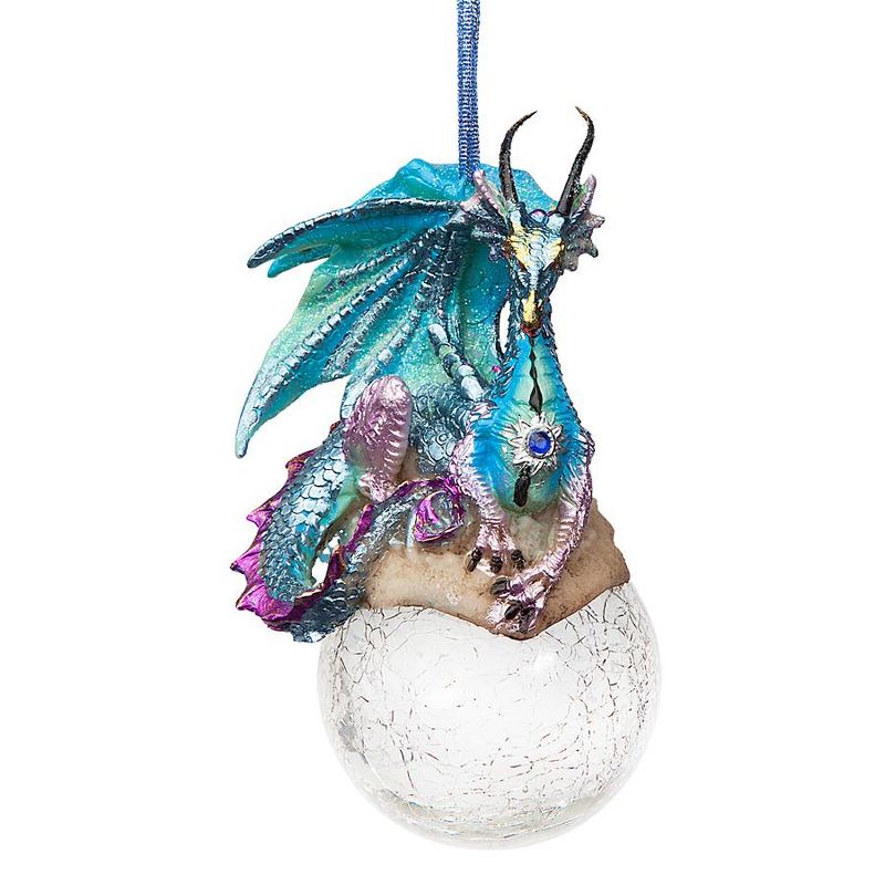 Design Toscano Frost, the Gothic Dragon Holiday Ornament: Set of Three, 2 of 3
