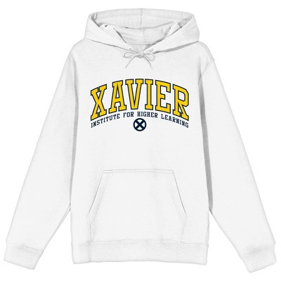 X-Men Classic Xavier Institute Logo Long Sleeve White Adult Hooded Sweatshirt