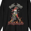 Vintage Devil Flame Motorcycle Women's Black Long Sleeve Crew Neck Tee - 2 of 3