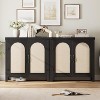 Homhougo 31.5'' Small Rattan Buffet Cabinet with Storage, Coffee Bar Sideboard with Adjustable Shelves & Doors, Boho Farmhouse Cabinet - 2 of 4