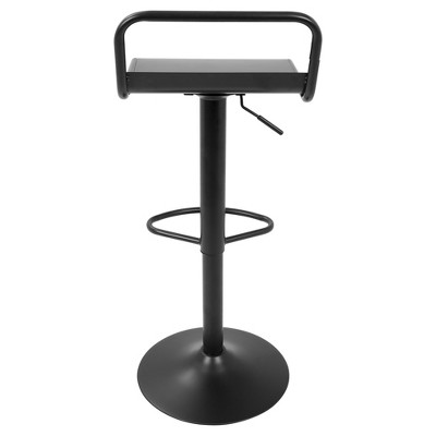 Emery Black Adjustable Metal Swivel Bar Stools, Set of 2