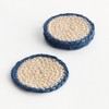 Plum & Post Jute Coasters, Set of 4 - Natural/Navy - Durable & Stylish - 3 of 4