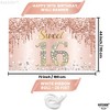 KatchOn, Sweet 16 Banner Rose Gold - Large, 72x44 Inch | Sixteen Girl Party Decoration - 3 of 4