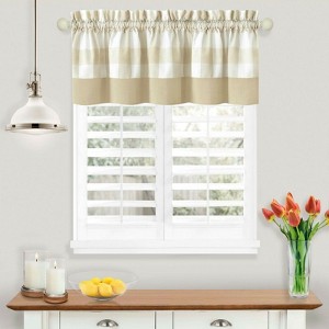 Kate Aurora Modern Farmhouse Buffalo Plaid Checkered Rod Pocket Window Valance - 1 of 3