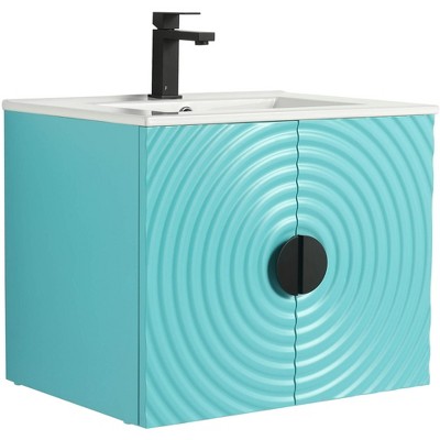 Pellabay Modern Bathroom Vanity with Fluted Circular Doors - Sink Included