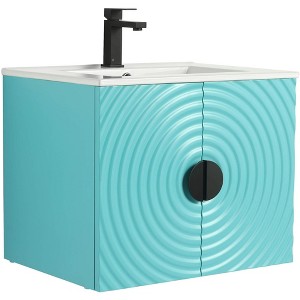Pellabay Modern Bathroom Vanity with Fluted Circular Doors - Sink Included - 1 of 4