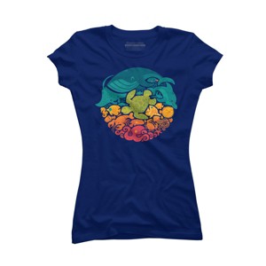 Junior's Design By Humans Aquatic Rainbow By Waynem T-Shirt - 1 of 3